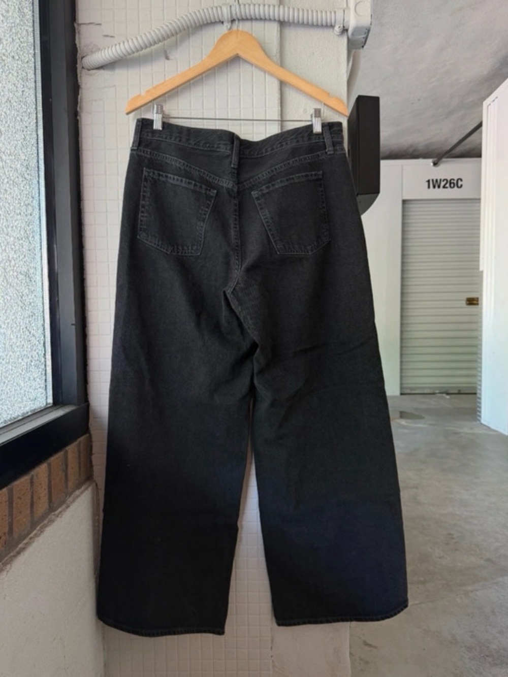 black old navy mid rise wow baggy wide leg jeans - Picture 4 of 6